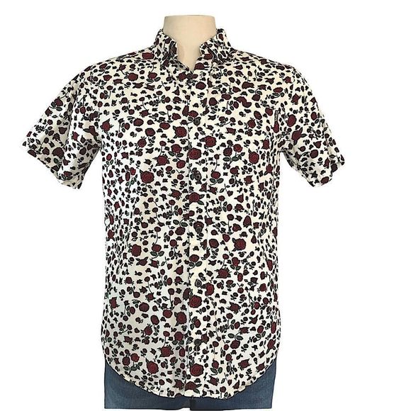 Dravus Landon Floral Short Sleeve Shirt, sz S - Picture 3 of 12